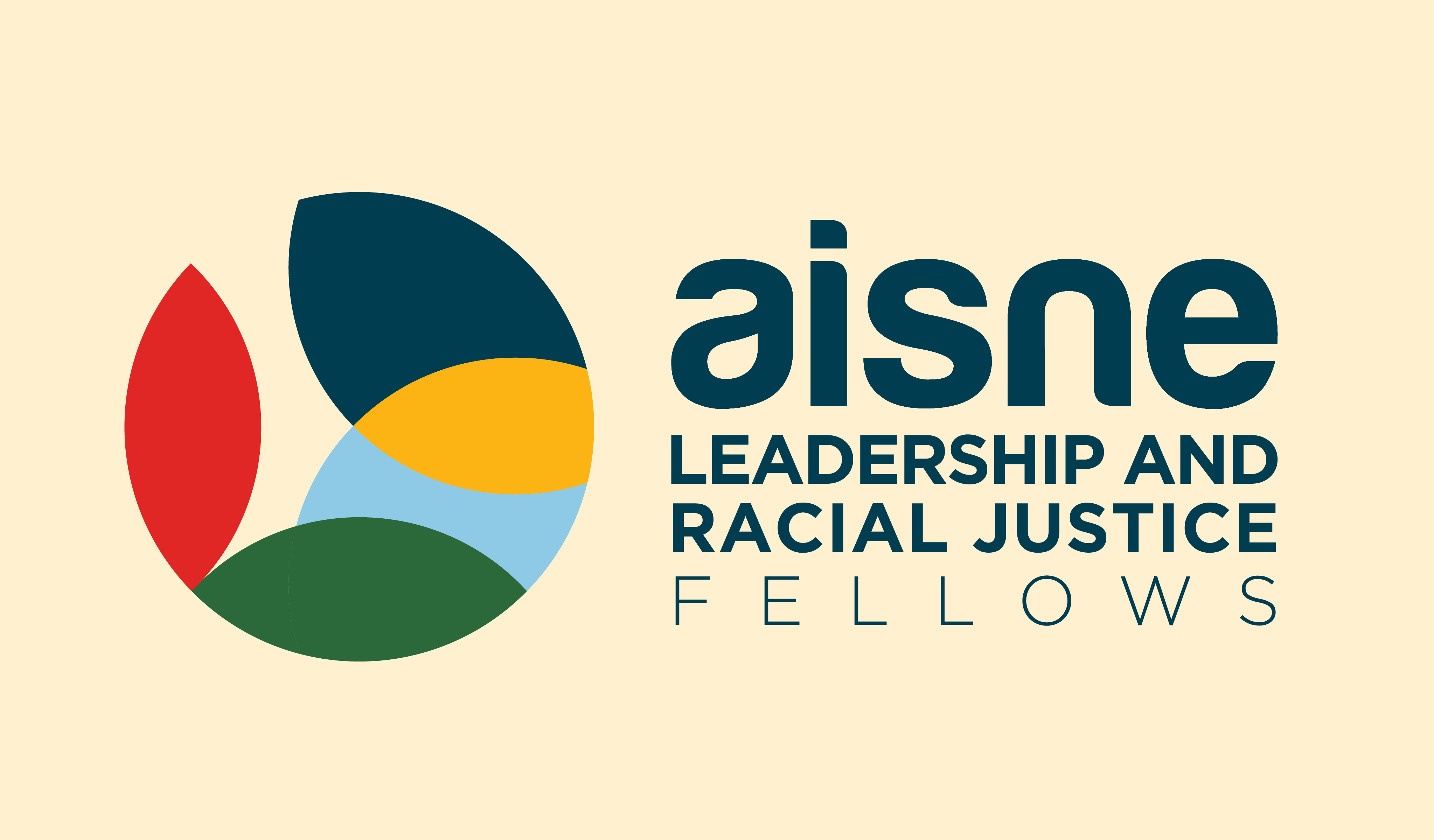 AISNE Leadership and Racial Justice Fellows program logo. A mixture of five flower petals joined to make a circle.